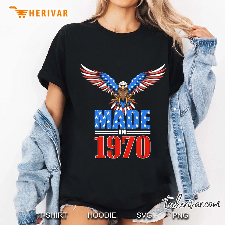 50Th Birthday 1970 - Usa Flag Eagle Patriotic Gift Ladies Tee