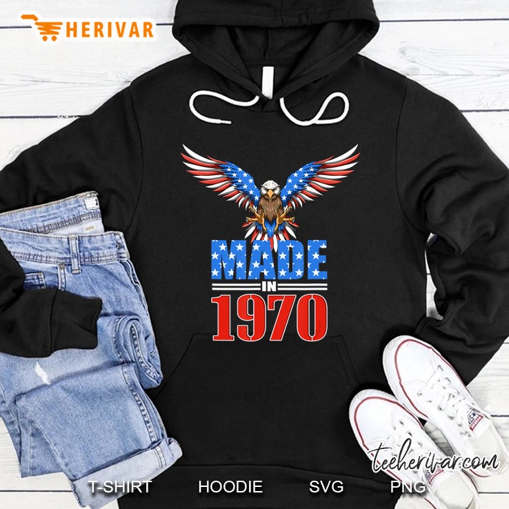 50Th Birthday 1970 - Usa Flag Eagle Patriotic Gift Hoodie