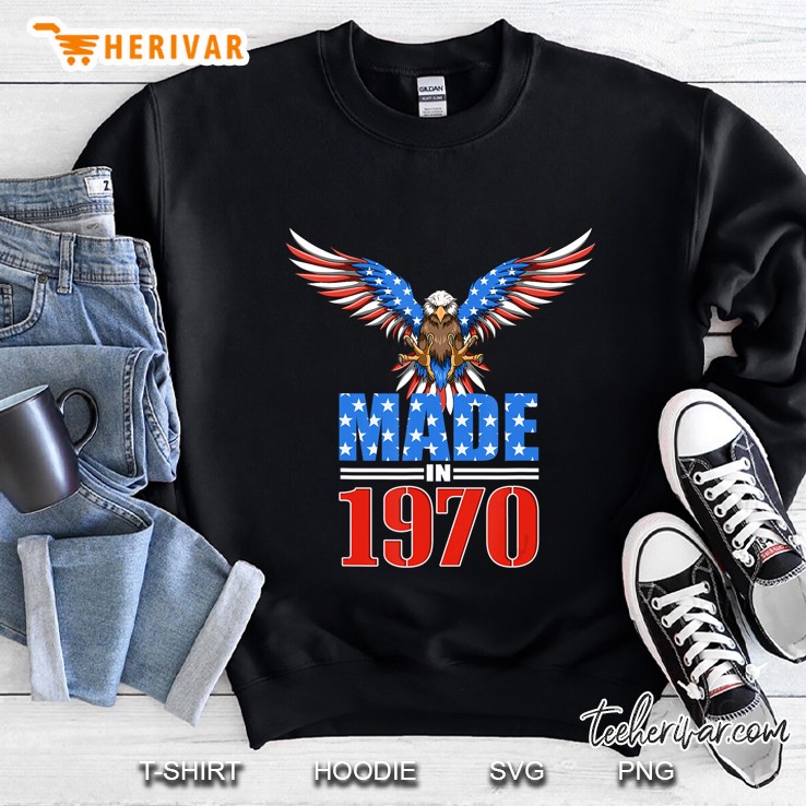 50Th Birthday 1970 - Usa Flag Eagle Patriotic Gift Sweatshirt