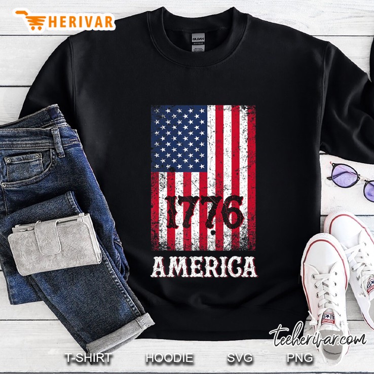 America 1776 Distressed Usa Flag For Men And Women Sweatshirt
