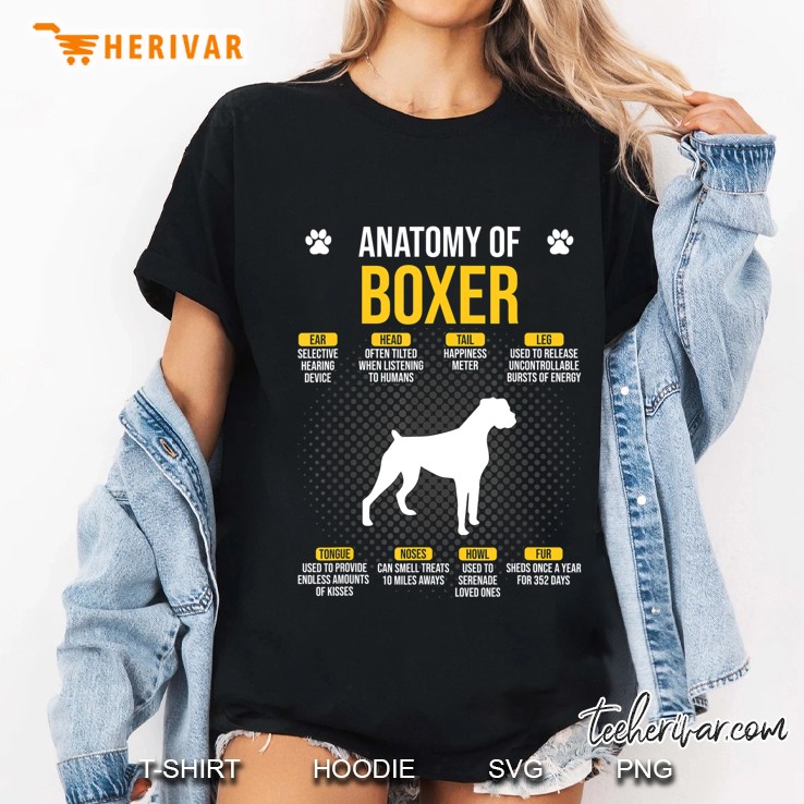 Anatomy Of Boxer Funny Dog Lover Gift Ladies Tee