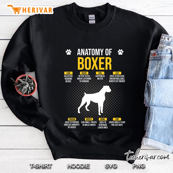 Anatomy Of Boxer Funny Dog Lover Gift Sweatshirt
