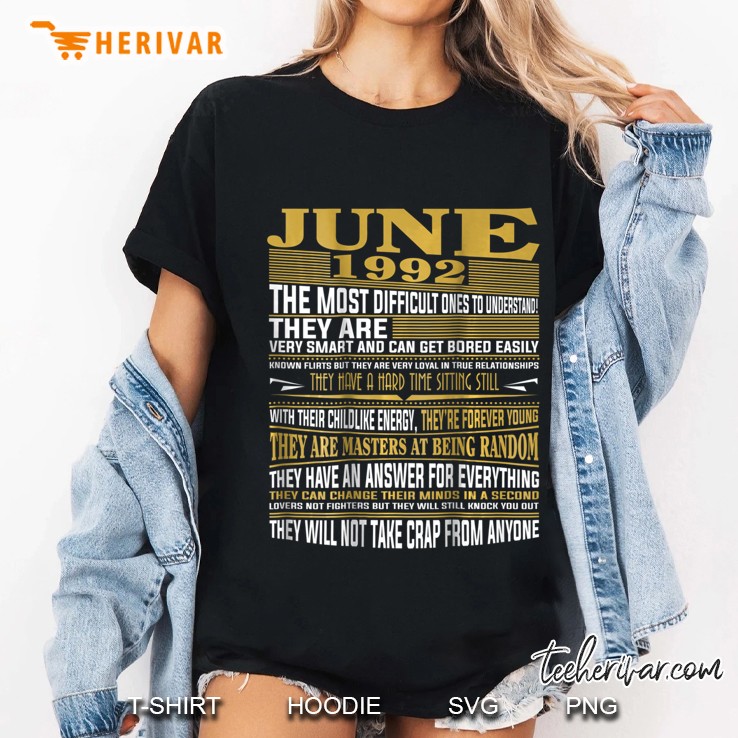 Best Born In June 1992 Facts For Men, Women Ladies Tee