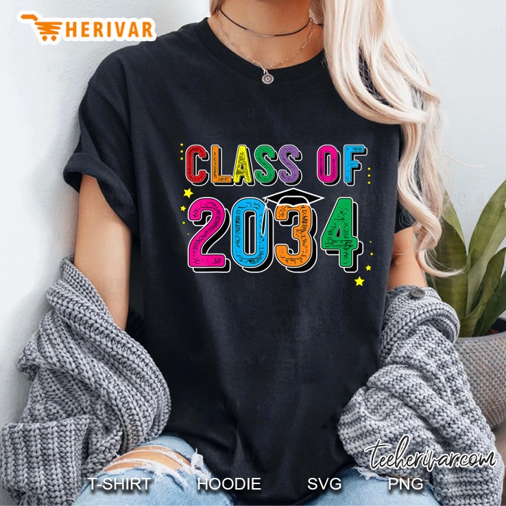 Class Of 2034 Grow With Me Shirt First Day Of School Ladies Tee