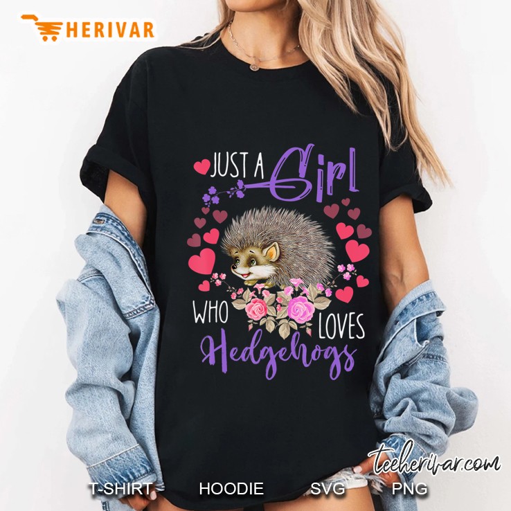 Cute And Fun Just A Girl Who Loves Hedgehogs Women And Moms Ladies Tee