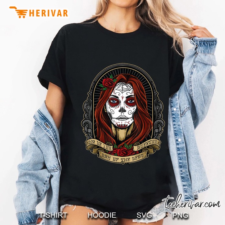 Day Of The Dead Sugar Skull Gift For Fun Dia De Los Muertos Ladies Tee