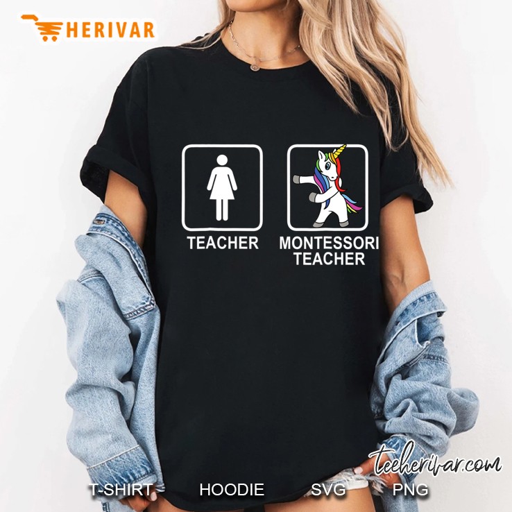 Montessori Teacher Flossing Unicorn Shirt -Floss Hoodie