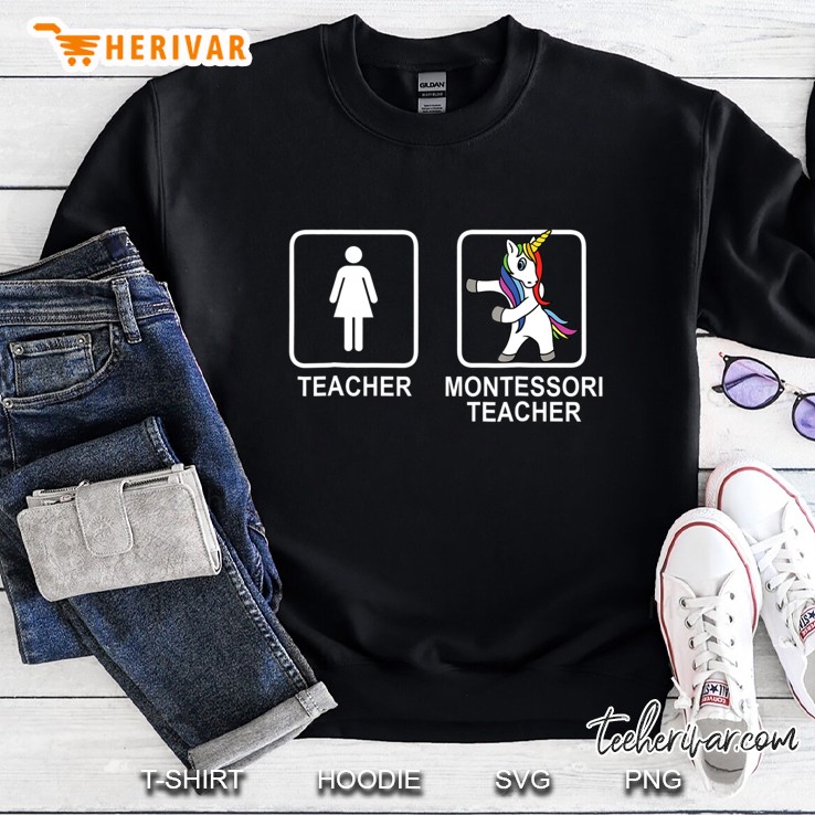 Montessori Teacher Flossing Unicorn Shirt -Floss Mugs