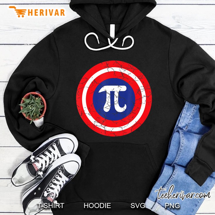 Pi Day Shirt, Captain Pi Superhero Shield Hoodie