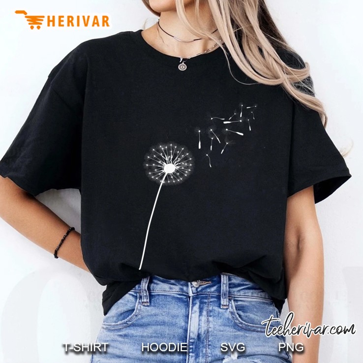 Womens Dandelion Flower Outdoor Plants Blowing In The Wind Hoodie