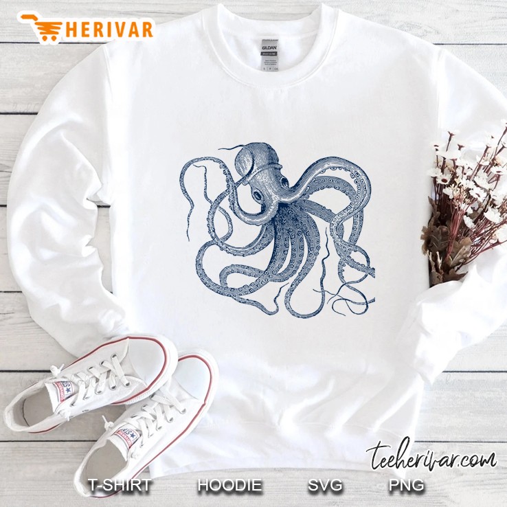 Blue Octopus Vintage Illustration Classic Sweatshirt