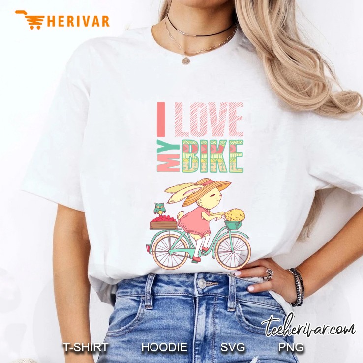 Cute Rabbit Riding A Bike Classic Ladies Tee