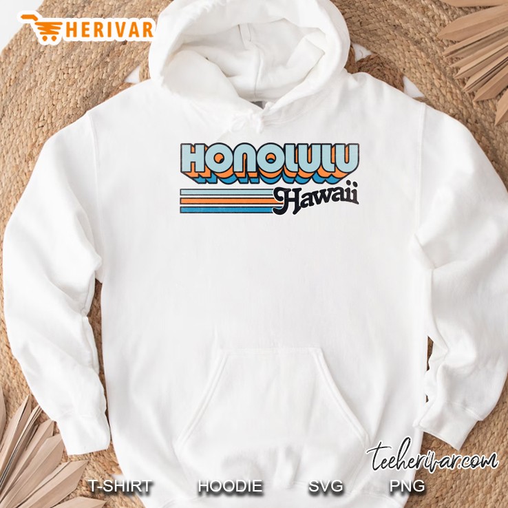 Honolulu, Hi City Stripes Slim Fit Hoodie