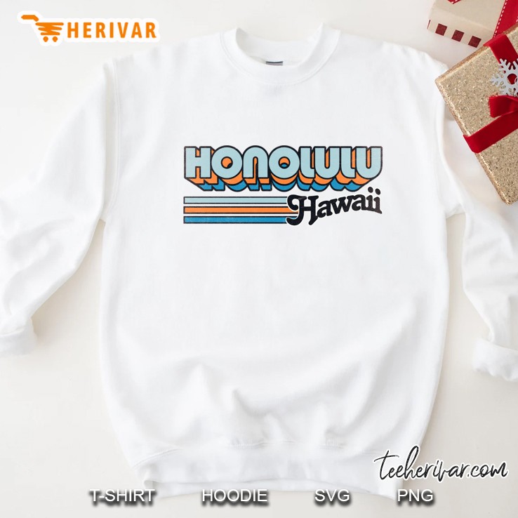 Honolulu, Hi City Stripes Slim Fit Sweatshirt