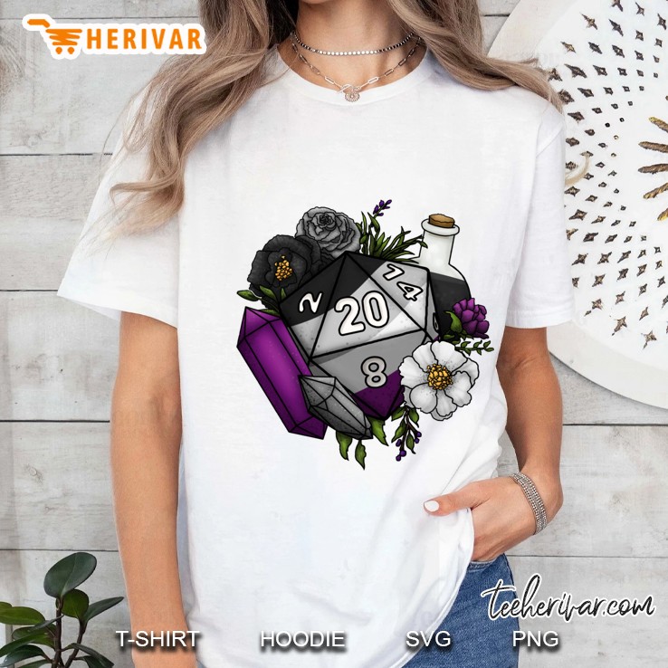 Pride Asexual D20 Tabletop Rpg Gaming Dice Ladies Tee