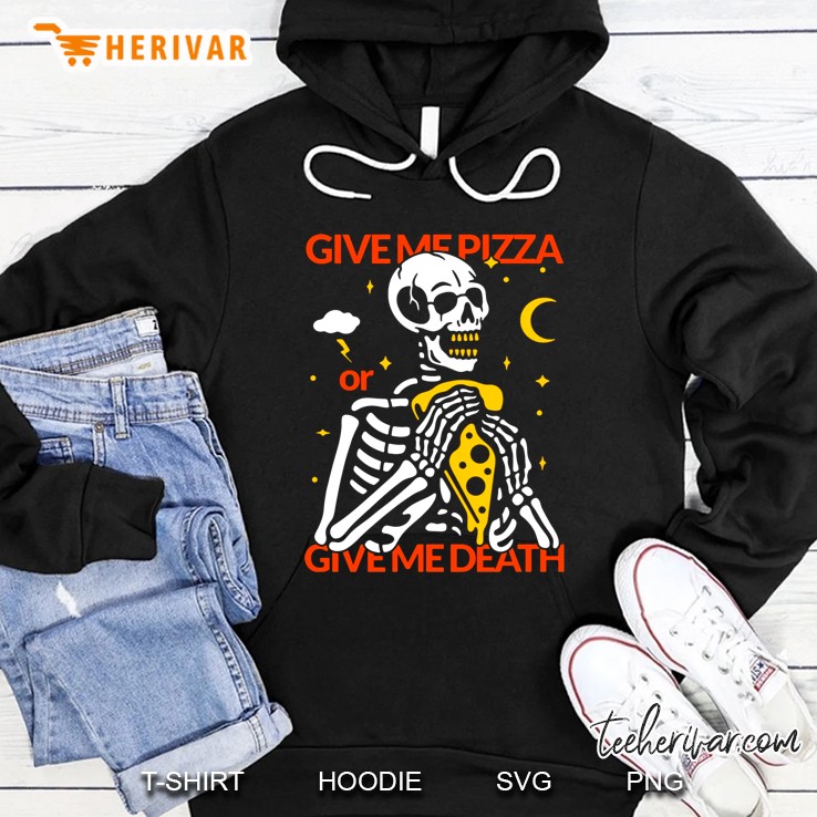 Give Me Pizza Or Give Me Death Skeleton Eat Pizza Version Mugs