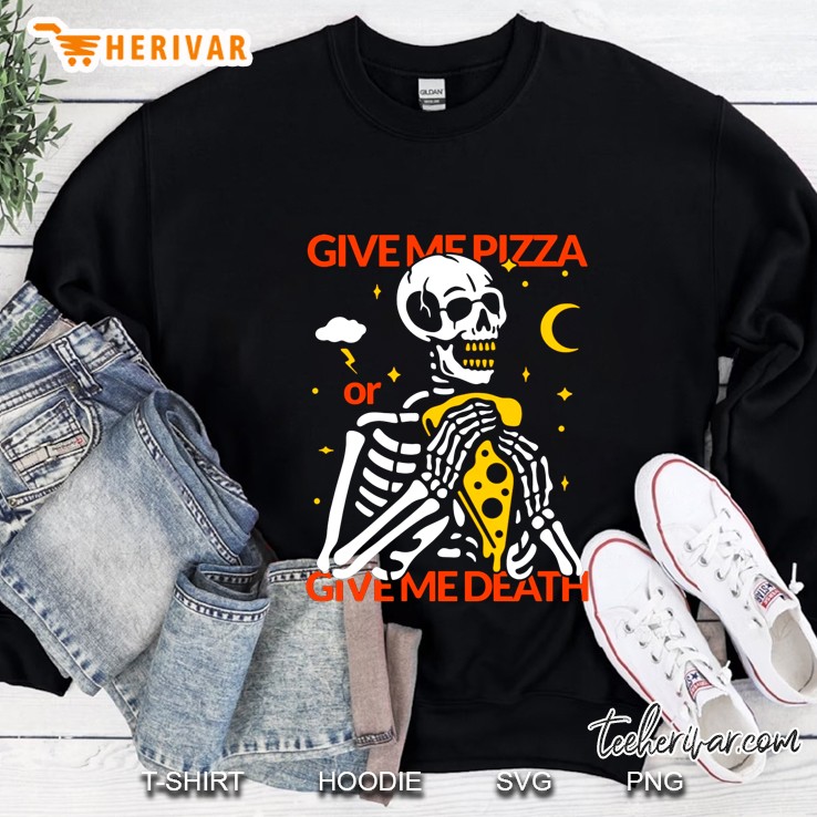 Give Me Pizza Or Give Me Death Skeleton Eat Pizza Version Mugs