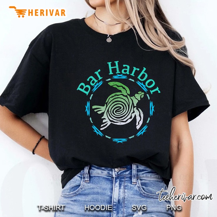 Bar Harbor Maine Vintage Tribal Turtle Gift Ladies Tee