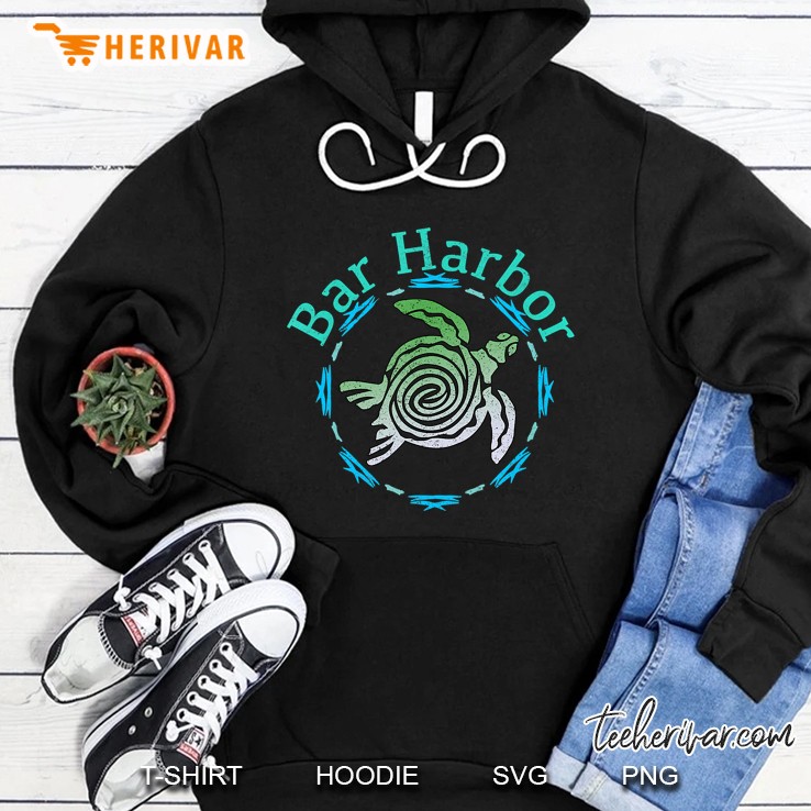 Bar Harbor Maine Vintage Tribal Turtle Gift Hoodie