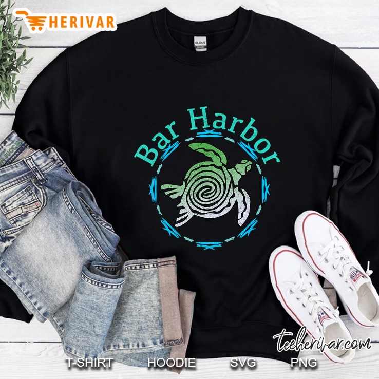 Bar Harbor Maine Vintage Tribal Turtle Gift Sweatshirt