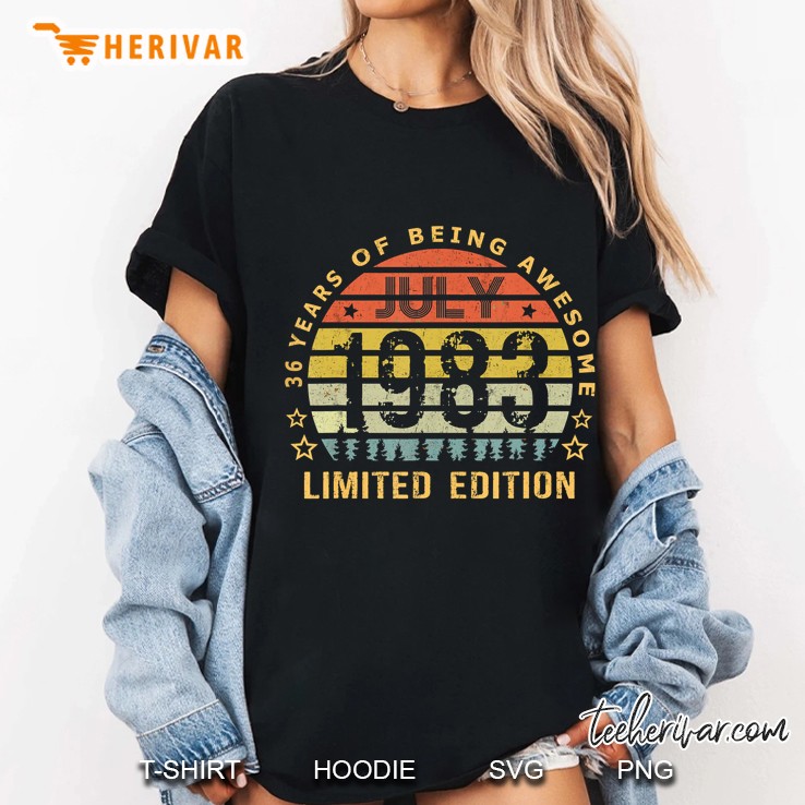 Born July 1983 Limited-Edition 36Th Birthday Gifts Ladies Tee