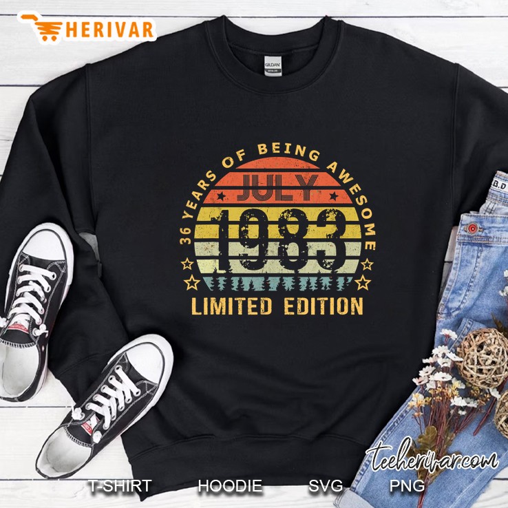 Born July 1983 Limited-Edition 36Th Birthday Gifts Sweatshirt