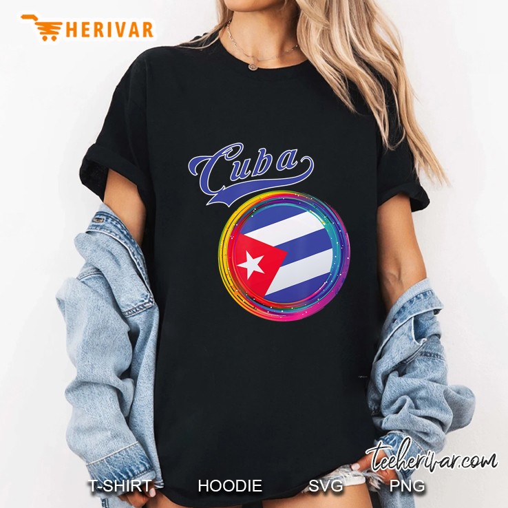 Cuba Sports Holi Color Framed Cuba Flag Hoodie