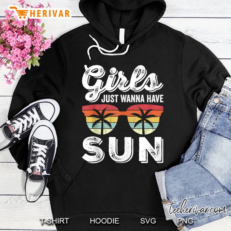 Girls Just Wanna Have Sun Tank Funny Beach Vacation Summer Hoodie