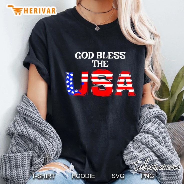 God Bless The Usa Patriotic Ladies Tee