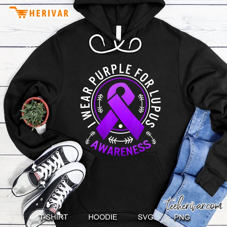 I Wear Purple For Lupus Awareness Ribbon Chronic Illness Hoodie
