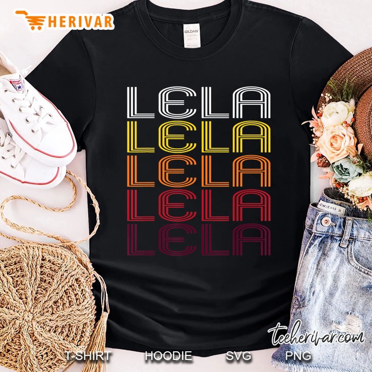 Lela Retro Wordmark Pattern - Vintage Style Shirt