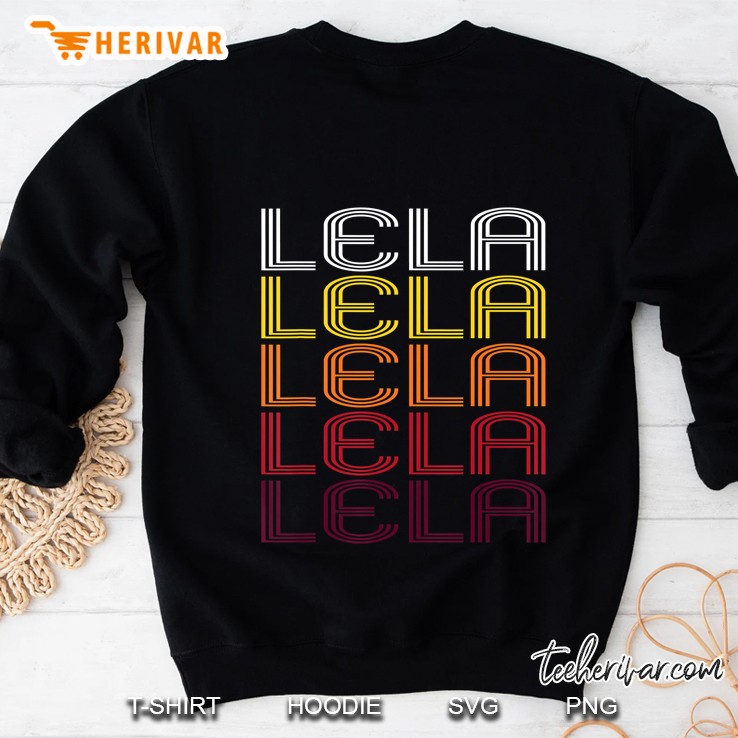 Lela Retro Wordmark Pattern - Vintage Style Sweatshirt