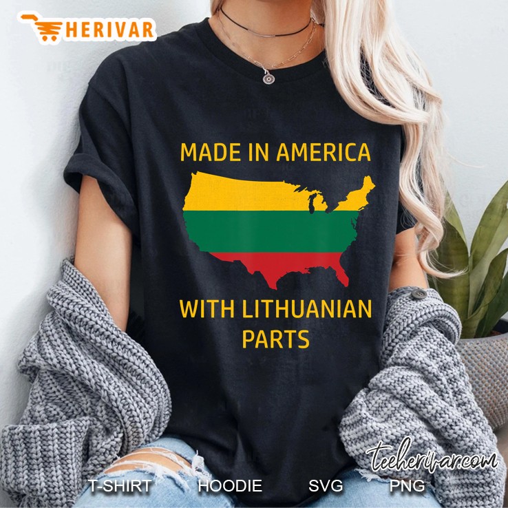 Made In America With Lithuanian Parts - Lithuania And Usa Ladies Tee
