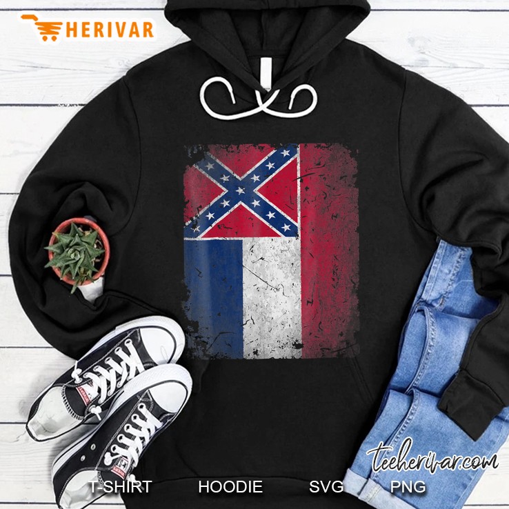 Mississippi State Flag Shirts Vintage Distressed Hoodie