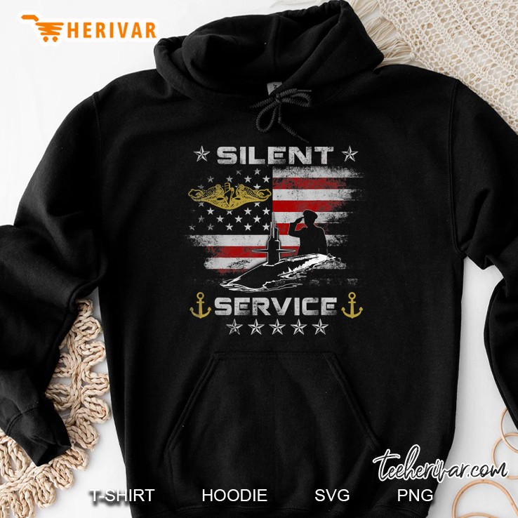 Us Navy Submarines - Silent Service Veteran Mens Hoodie