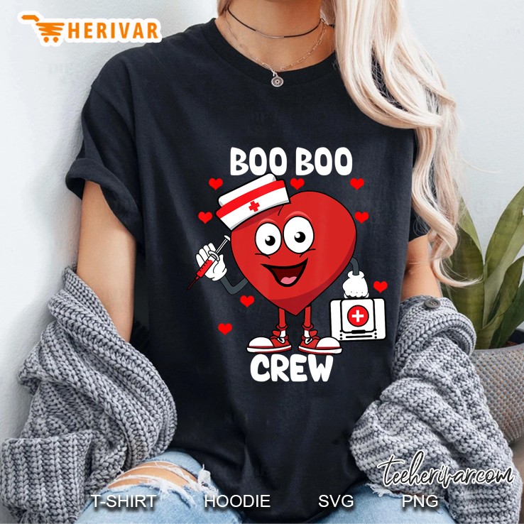 Valentine's Day Boo Boo Crew Nurse Heart Funny For Nurses Hoodie