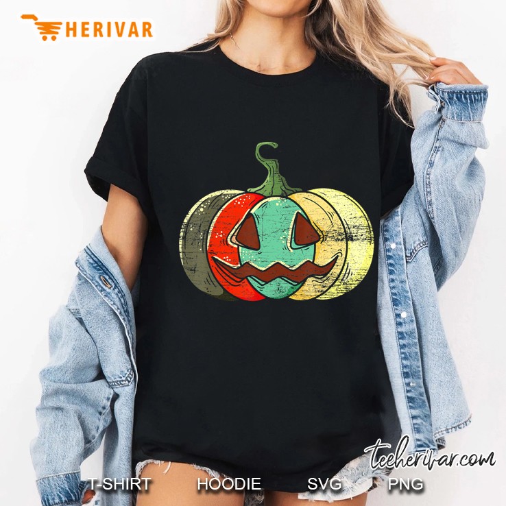 Vintage Retro Pumpkin Halloween Ladies Tee