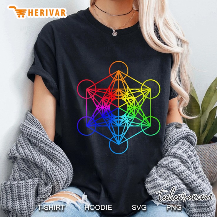 Womens Metatron Cube Sacred Geometry Spiritual Zen Yoga Ladies Tee