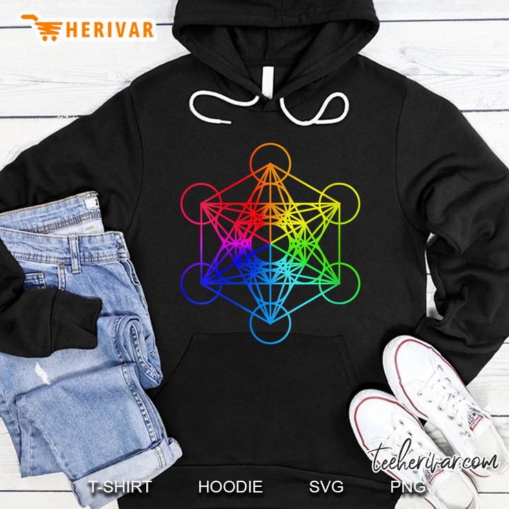 Womens Metatron Cube Sacred Geometry Spiritual Zen Yoga Hoodie