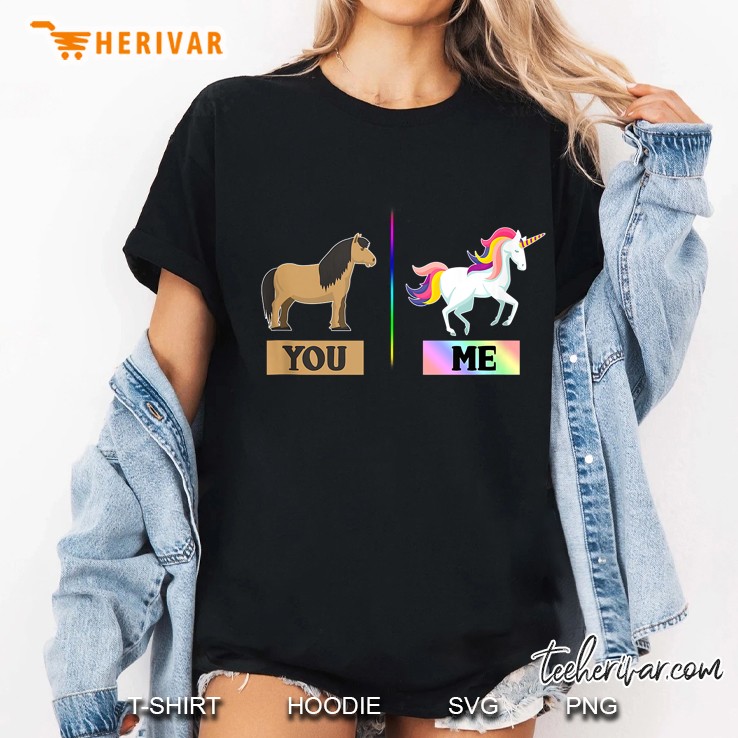 You & Me Funny Horse And Unicorn Ladies Tee