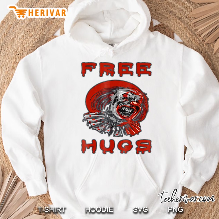 Free Hugs Evil Killer Scary Clown Halloween Hoodie