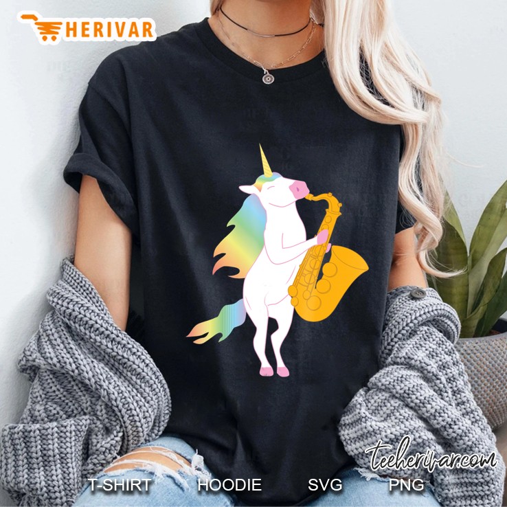 Beautiful Unicorn Playing Saxophone Musician Hoodie