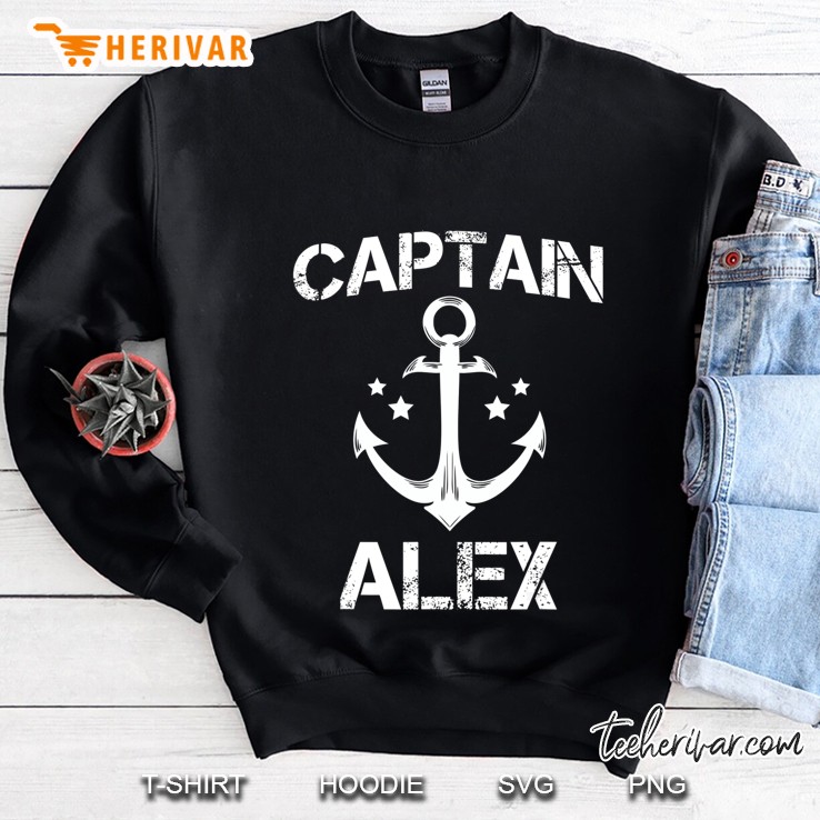Captain Alex Funny Birthday Personalized Name Boat Gift Sweatshirt