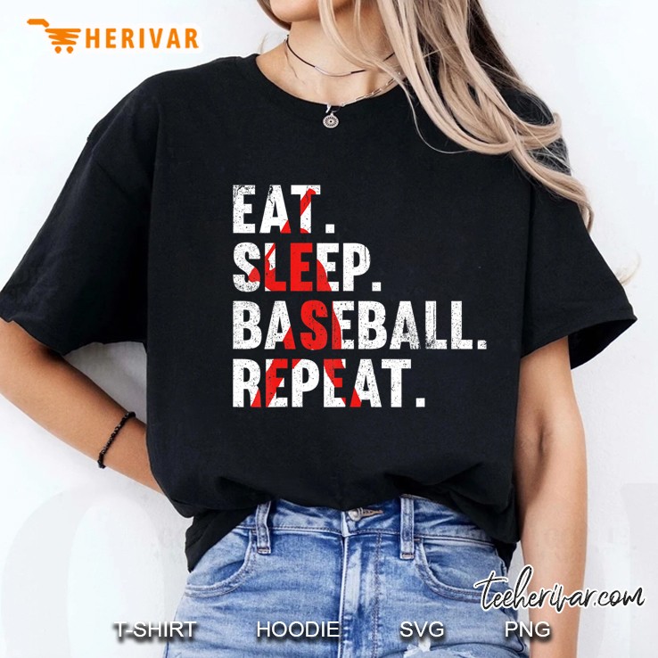 Eat Sleep Baseball Repeat, Funny Mens Tee For Sport Lovers Ladies Tee