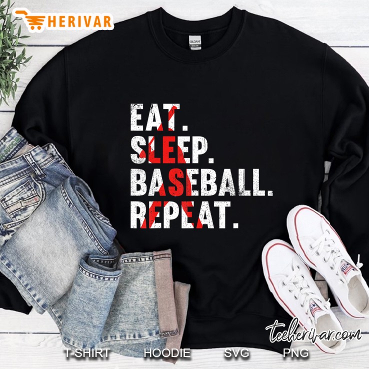 Eat Sleep Baseball Repeat, Funny Mens Tee For Sport Lovers Sweatshirt