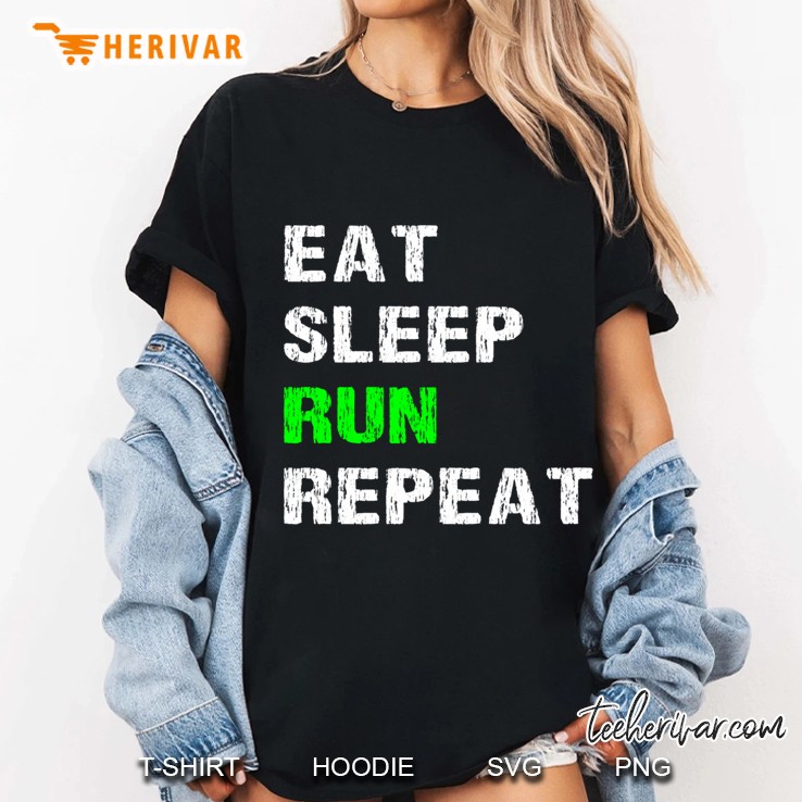 Eat Sleep Run Repeat Funny Running Slogan Runner Gift Idea Pullover Hoodie