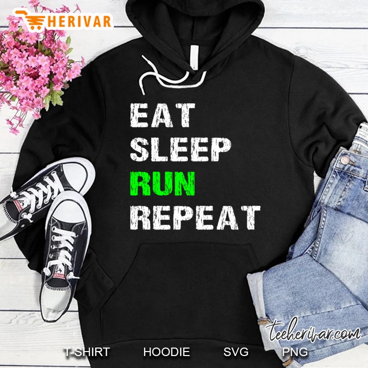 Eat Sleep Run Repeat Funny Running Slogan Runner Gift Idea Pullover Mugs