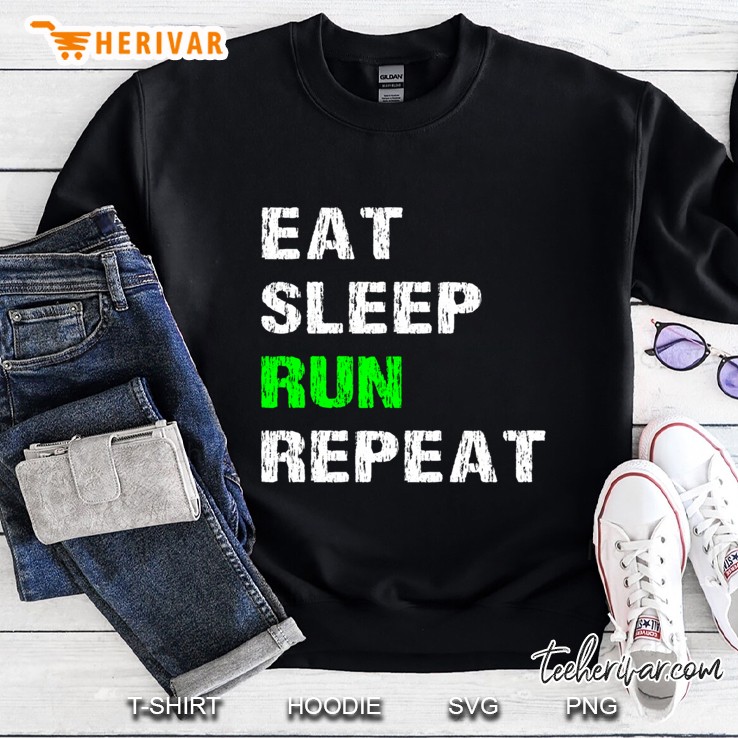 Eat Sleep Run Repeat Funny Running Slogan Runner Gift Idea Pullover Mugs