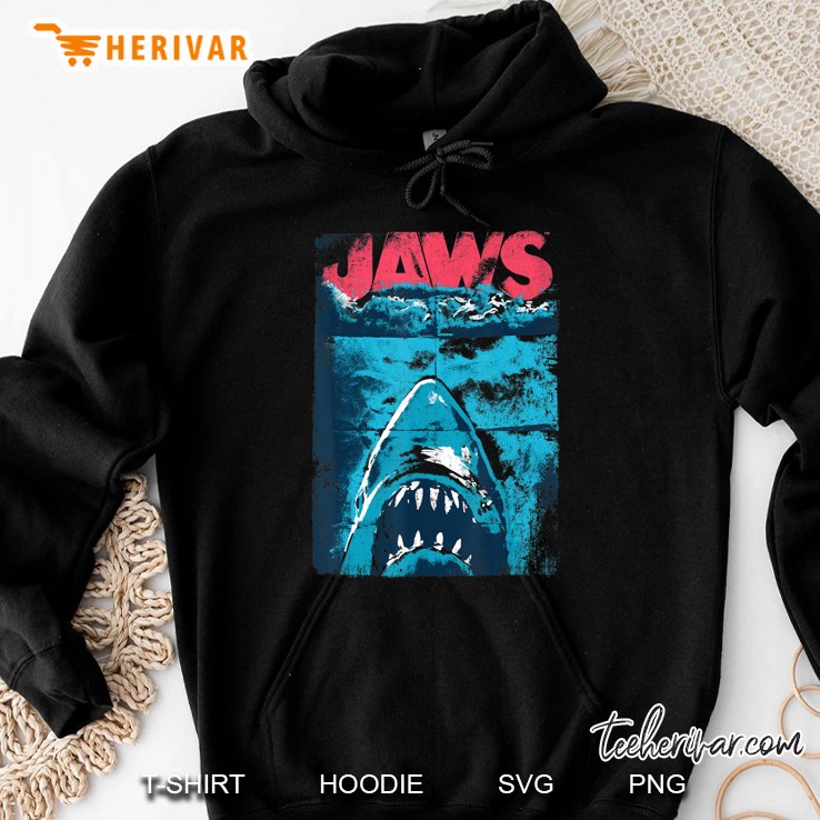 Jaws Distressed Folded Poster Logo Hoodie