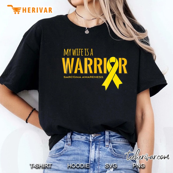 My Wife Is A Warrior Sarcoma Ribbon Shirt Ladies Tee